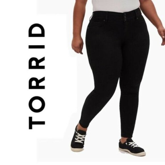 torrid Denim - Torrid Super Stretch Jegging Jeans Black Women's Plus Size 22S 22 Short H11525